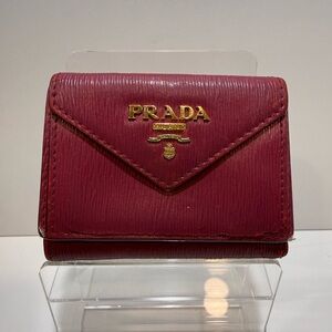 Prada Vitello Hot Pink Compact Wallet